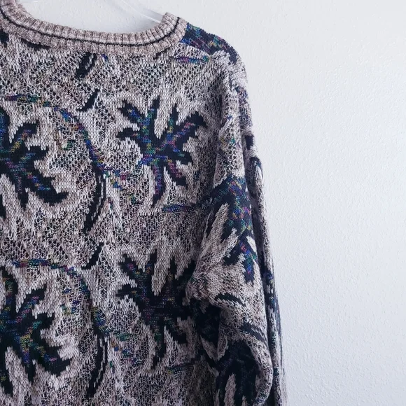 Vintage Pronto Uomo Leaf Grandpa Crew Neck Sweater
